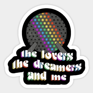 Epcot Rainbow Connection inspired lovers dreamers and me Distressed by Kelly Design Company Sticker